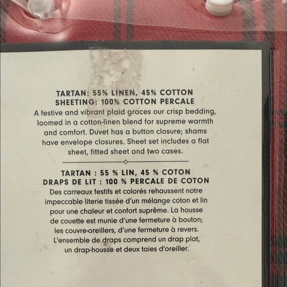 Williams Sonoma Tartan Plaid Euro Sham 26”x26”